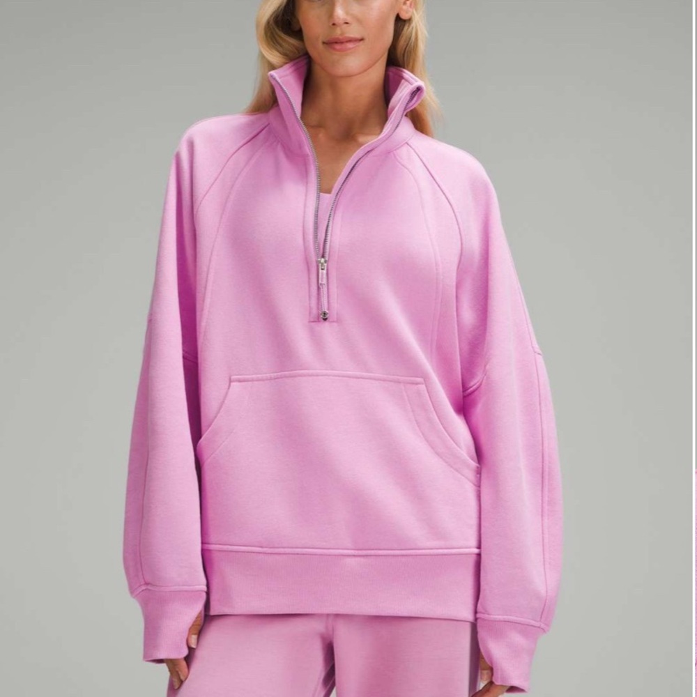 Lululemon Scuba Oversized Funnel Neck Half Zip Long Size XS/S in Dahlia Mauve